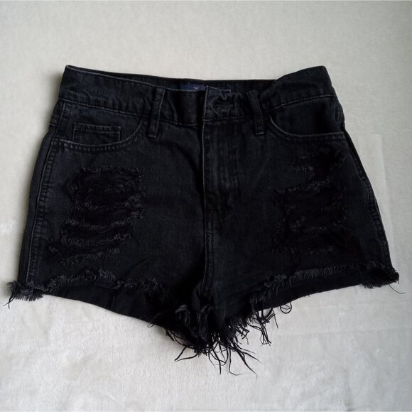 Hollister High Rise Boyfriend Destroyed Distressed Frayed Hem Size 1 Waist 25 - Picture 6 of 16